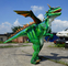 Lekki animatroniczny kostium dinozaura zielony