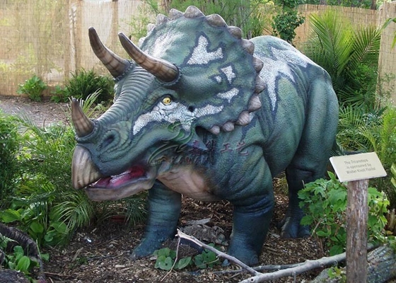 Sztuczna dinozaura naturalnej wielkości, ręcznie robione plenerowe statuetki dinozaura