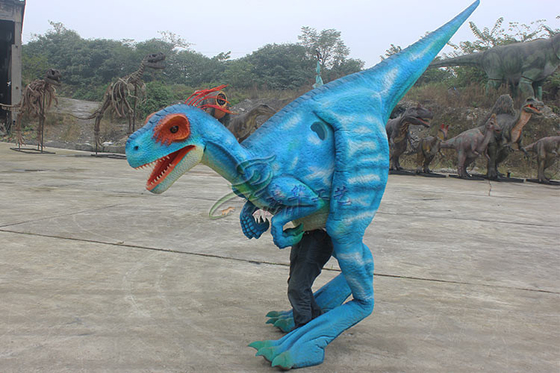 Dorosli pracownicy Realistyczny kostium Raptor Odporny na słońce Kolorowy, realistyczny niebieski kolor