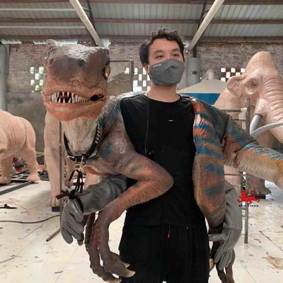 kupować Ręcznie robiona miękka pacynka Dino dla dorosłych w wieku Raptor pacynka online manufacture