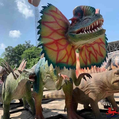 Good price Wyposażenie parku rozrywki realistyczny animatroniczny model dinozaura statua dilofozaura w Internecie