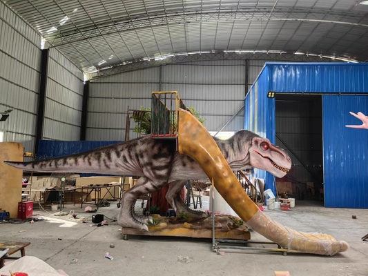 Good price Zjeżdżalnie dinozaurów z włókna szklanego T Rex Slider z wyposażeniem placu zabaw dla schodów w Internecie